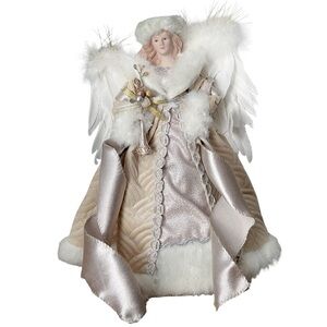Ashland 16" Angel Christmas Tree Topper Tabletop Holiday Decor Dusty Champagne